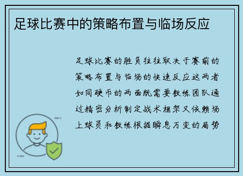 足球比赛中的策略布置与临场反应